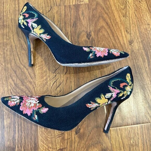 Ralph Lauren Lindella II Needlepoint & Suede Pump - Picture 6 of 10